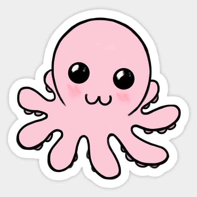 Little pink octopus Sticker by lubov.wolf@mail.ru